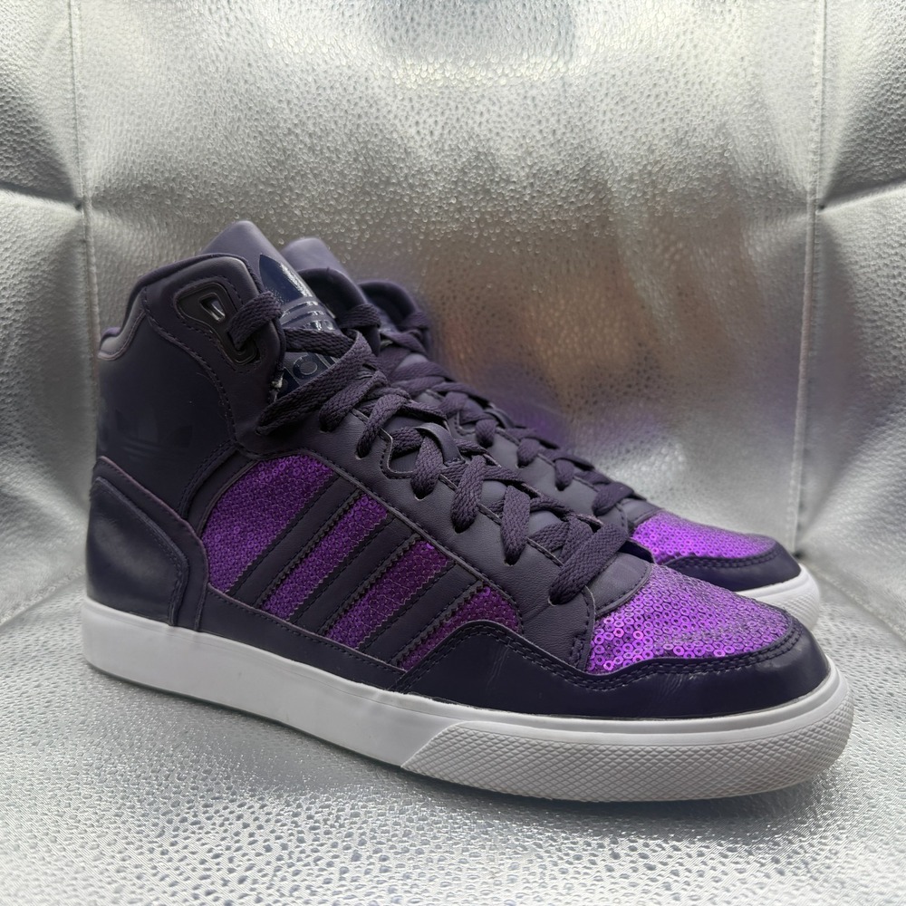 Size 9.5 Adidas Originals Extaball High Dark Violet Purple‎ Womens Shoes S77397